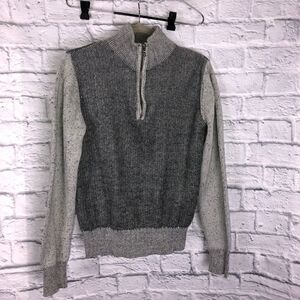 Guess quarter zip pullover sweater boys brown/tan sz med